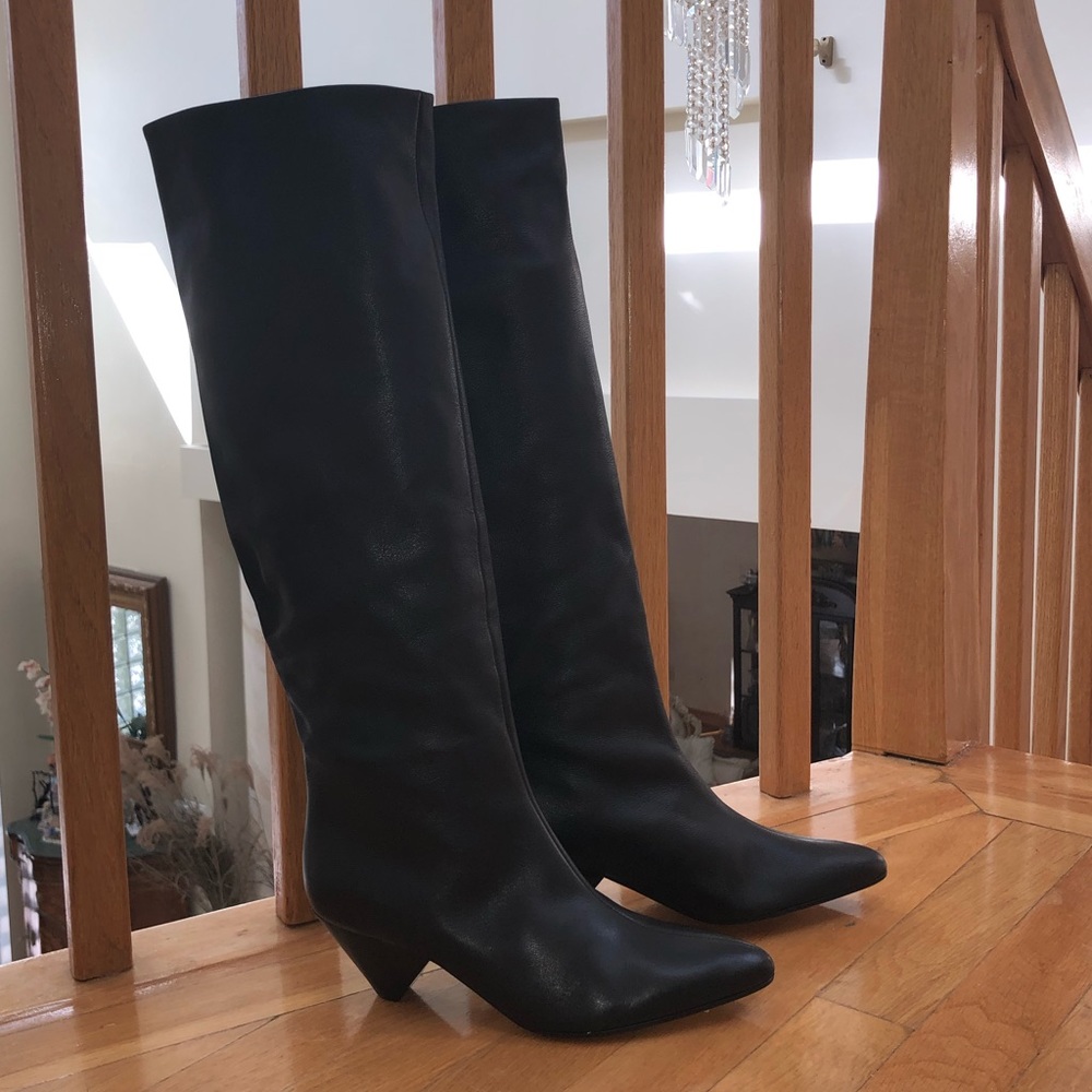 Vince Tall Leather Boots - Picture 6 of 8